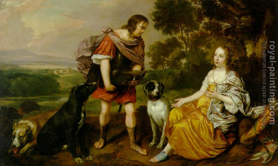 Jan Mytens : Portrait histoire of a young man and lady as Meleager and Atalanta